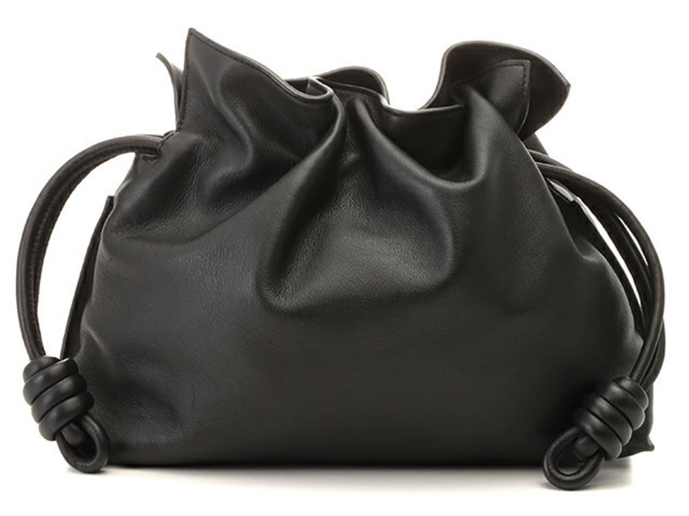 Loewe Flamenco Clutch Shoulder Bag Napa Calf Black